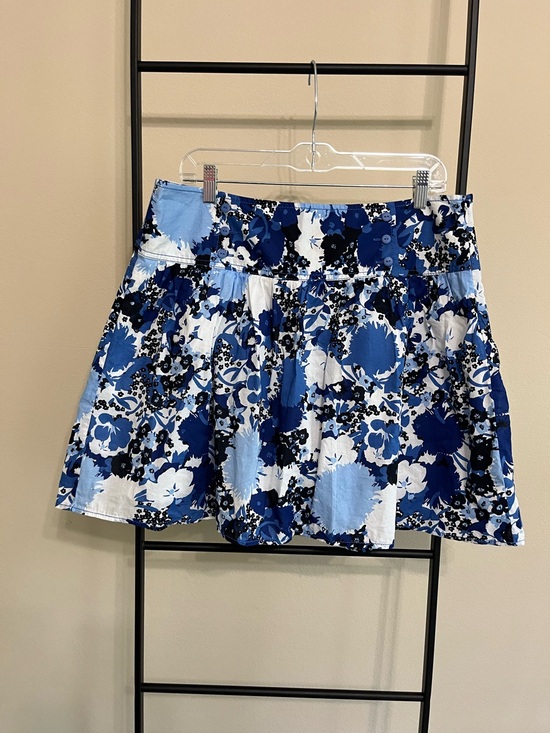 Loft Dresses & Skirts - LOFT Outlet Blue Floral A-Line Skirt 12 Preppy Coastal Grandmillennial Summer